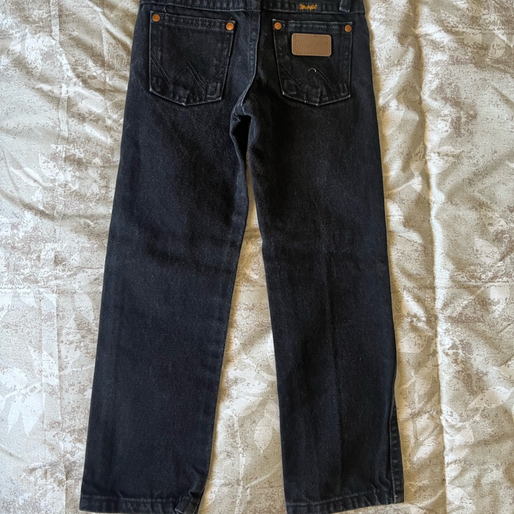Boys Wrangler Black Jeans Straight Leg Classic Fit